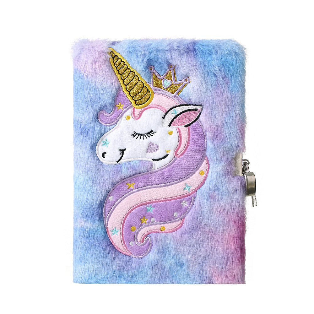 Wholesale Children' s Diary with Lock Cartoon Unicorn A5 Notebook